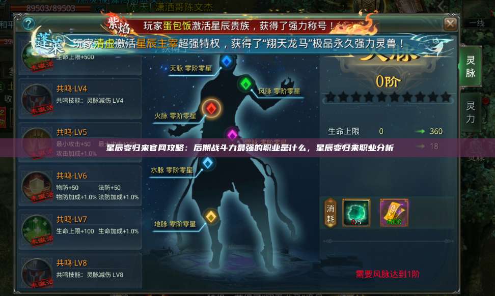 星辰变归来官网攻略:后期战斗力最强的职业是什么,星辰变归来职业分析 第1张 星辰变归来官网攻略:后期战斗力最强的职业是什么,星辰变归来职业分析 第1张